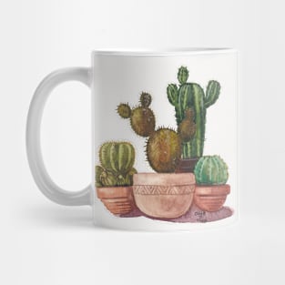 Cute Watercolor Cacti pots Mug